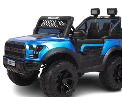 SRECAP Battery Operated 4x4 Big Size Jeep 12V Battery Jeep Battery Operated Ride On - Blue