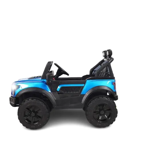 SRECAP Battery Operated 4x4 Big Size Jeep 12V Battery Jeep Battery Operated Ride On - Blue