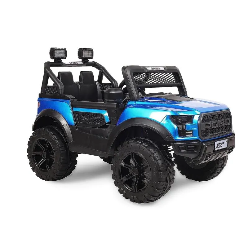 SRECAP Battery Operated 4x4 Big Size Jeep 12V Battery Jeep Battery Operated Ride On - Blue