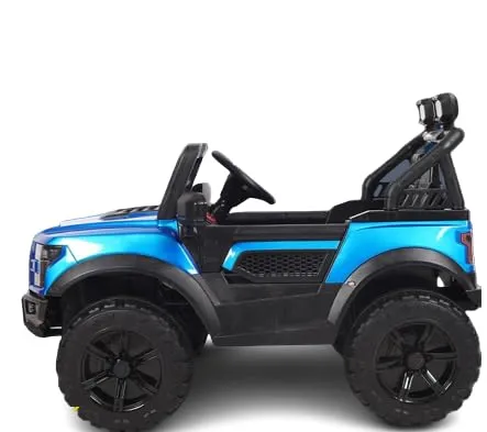 SRECAP Battery Operated 4x4 Big Size Jeep 12V Battery Jeep Battery Operated Ride On - Blue