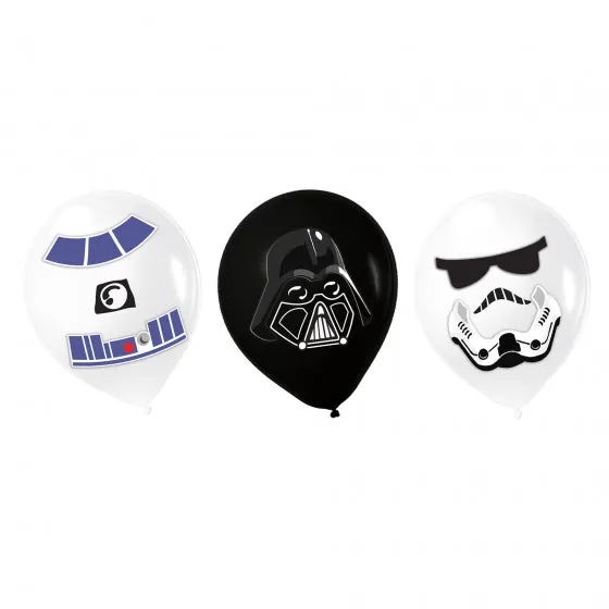 Star Wars Galaxy Latex Balloons & Paper Adhesive Add-Ons 30cm 6pk