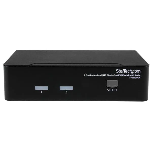 Startech.Com 2 Port Displayport Kvm Switch - 2560X1600 @60Hz - Dual Port Dp Usb, Keyboard, Video, Mouse Switch Box W/ Au