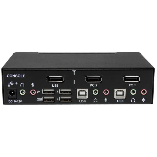 Startech.Com 2 Port Displayport Kvm Switch - 2560X1600 @60Hz - Dual Port Dp Usb, Keyboard, Video, Mouse Switch Box W/ Au