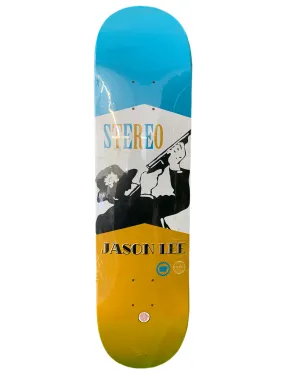 Stereo Jason Lee Skeet Shooter Blue/Yellow 8" Classic Skateboard Deck