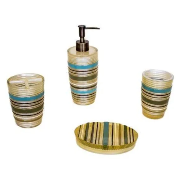 Stripe Bathroom Accessory Set