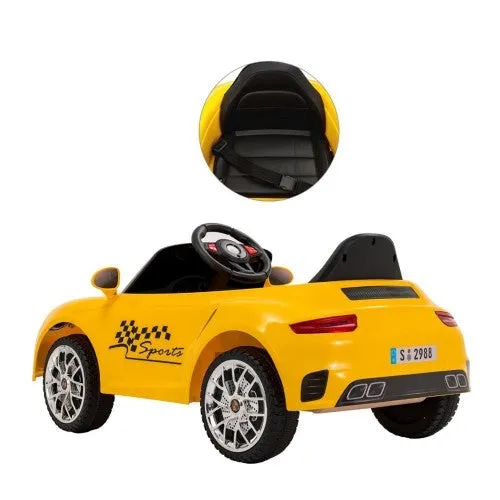 Super Cool 2025 Porsche Style Yellow 6V Ride On Car | 1 Seater | Remote