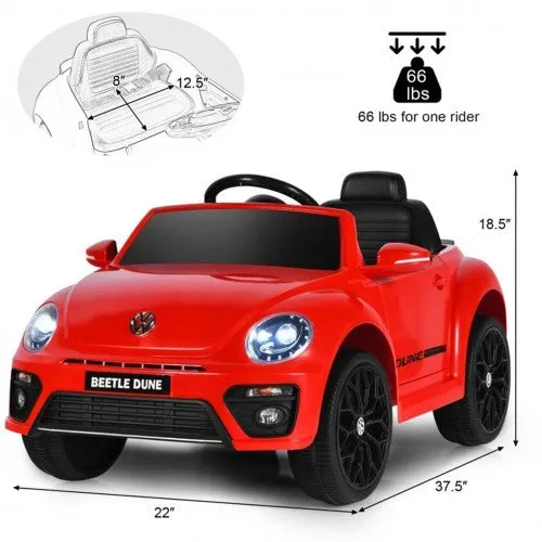 Super Cool Red 2025 Volkswagen Beetle Style 1 Seater Ride On | 6V | Remote