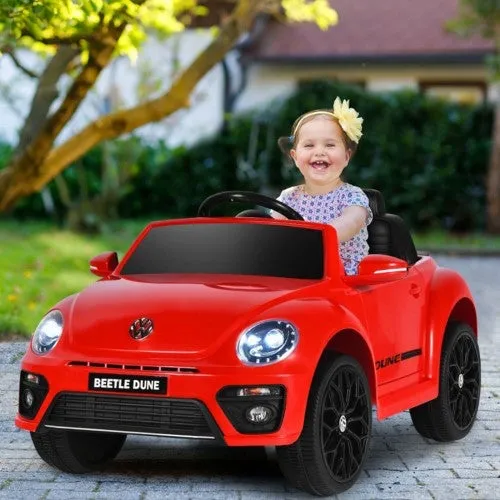 Super Cool Red 2025 Volkswagen Beetle Style 1 Seater Ride On | 6V | Remote