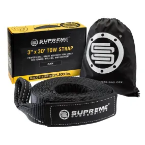 Supreme Suspensions Universal Recovery Tow Strap Kit | (UNVREVYG04BK)