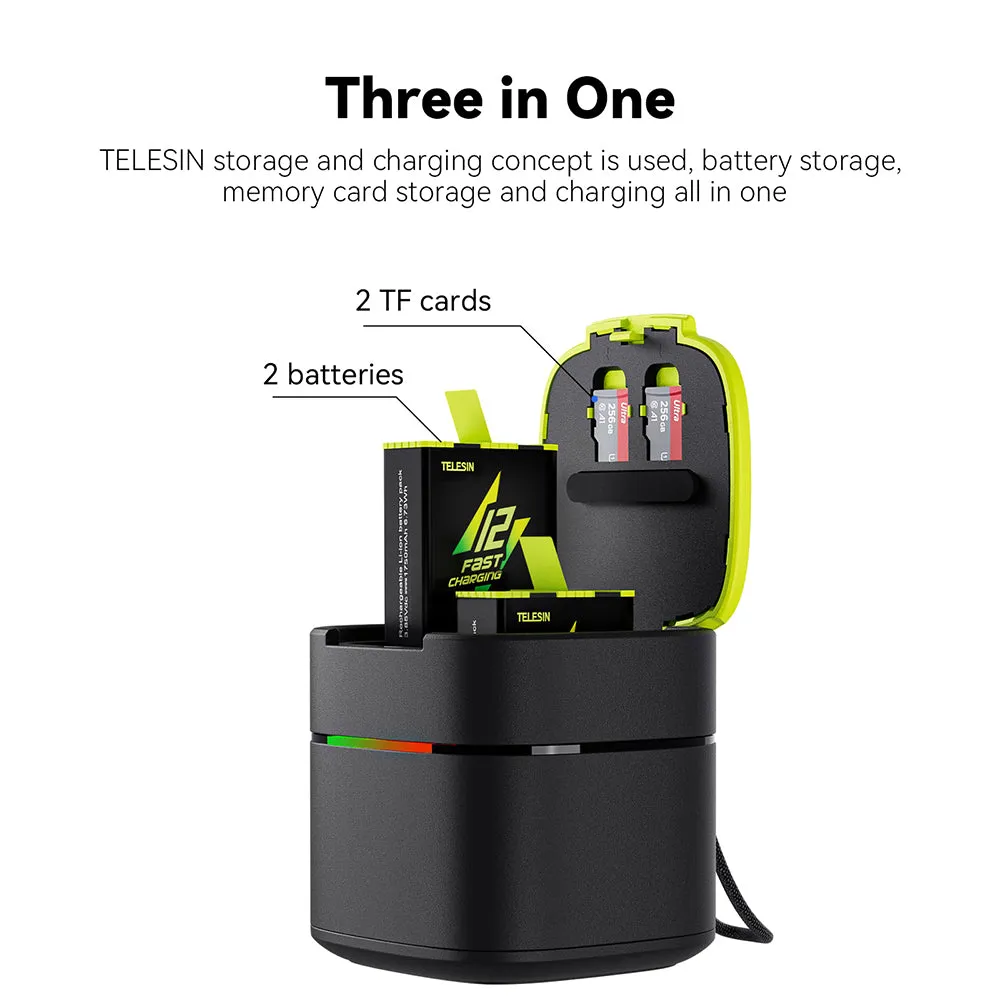 TELESIN Fast Charging Case and Battery Set for GoPro 9/10/11/12