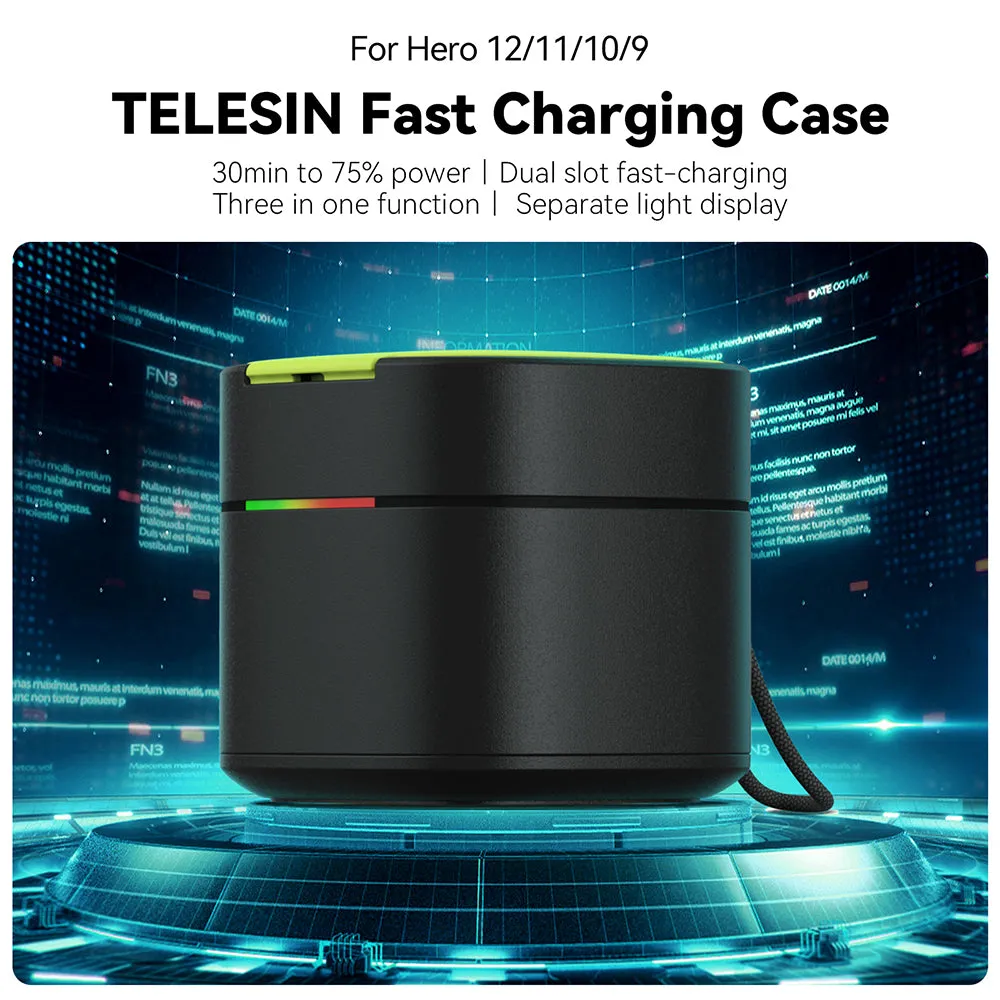 TELESIN Fast Charging Case and Battery Set for GoPro 9/10/11/12