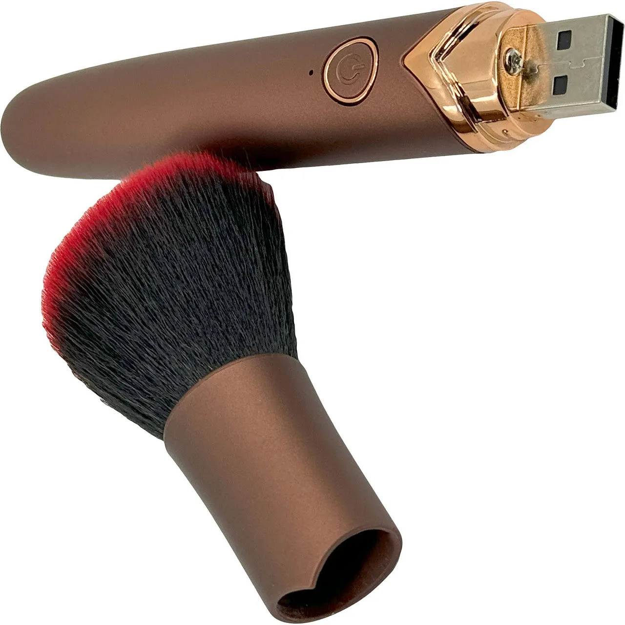 The Fluffer Discreet Vibrating Rechargeable Makeup Brush By Pleasure Engine - Bronze