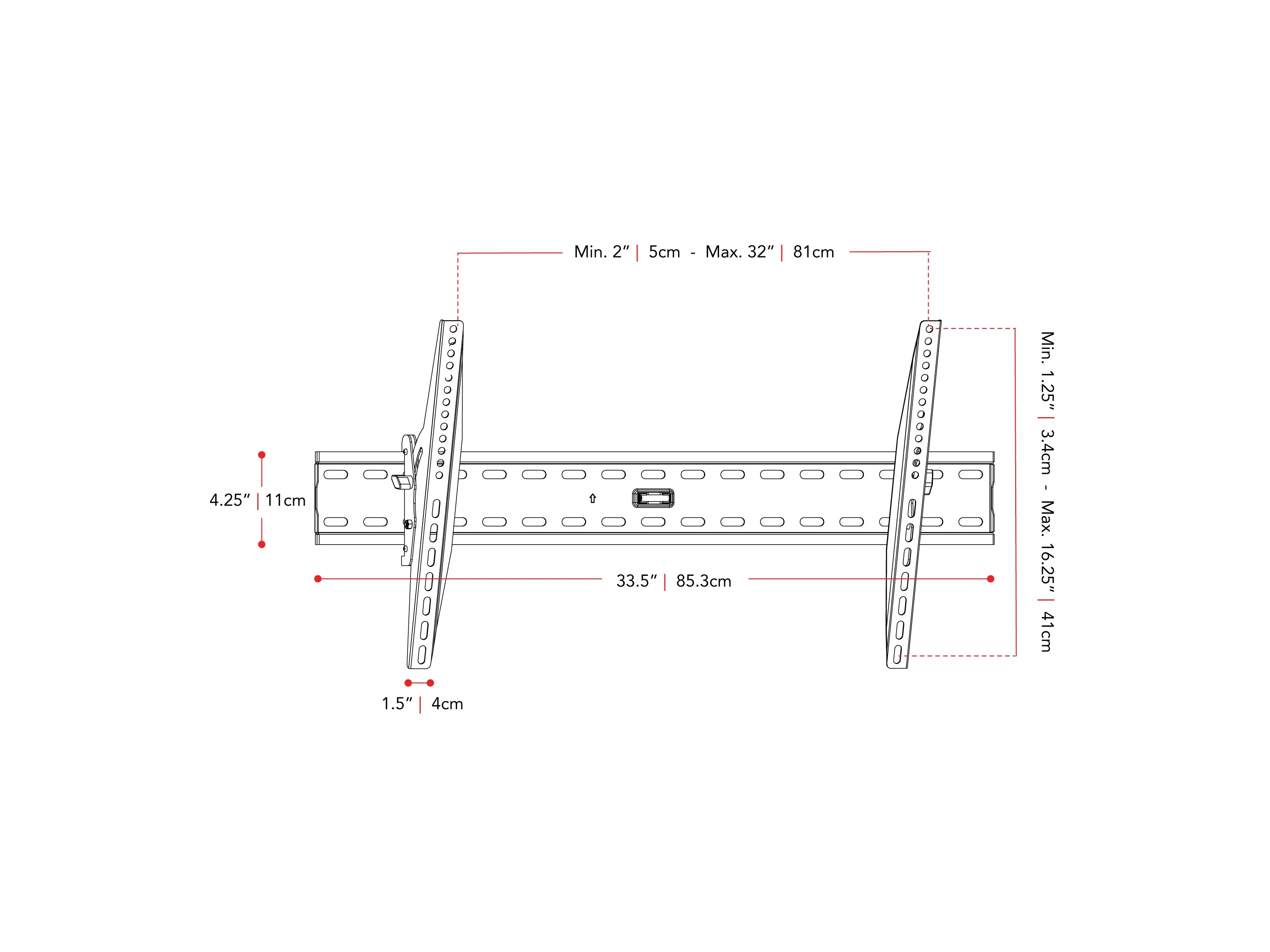 Tilting TV Wall Mount for 37" - 80" TVs