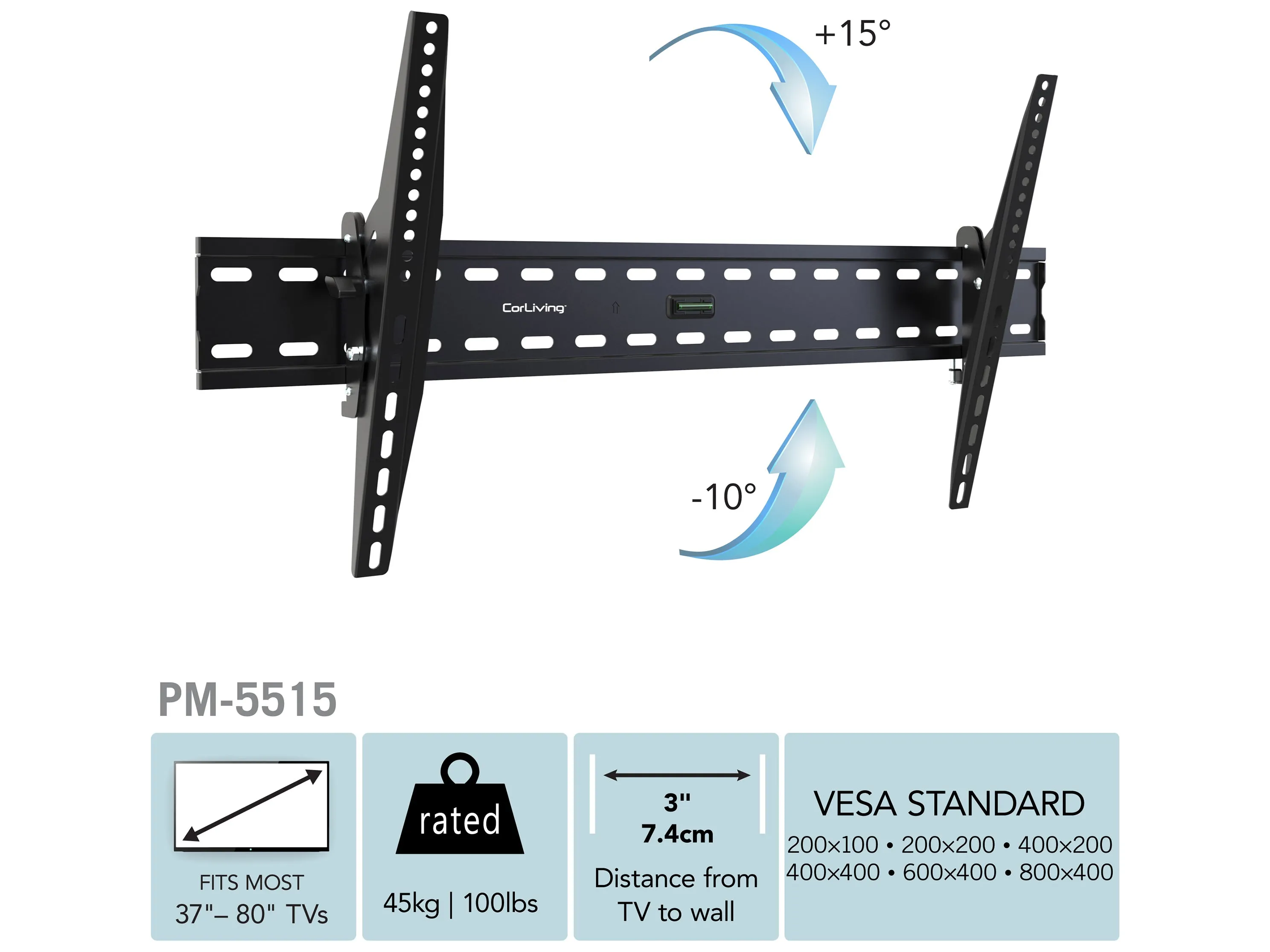 Tilting TV Wall Mount for 37" - 80" TVs