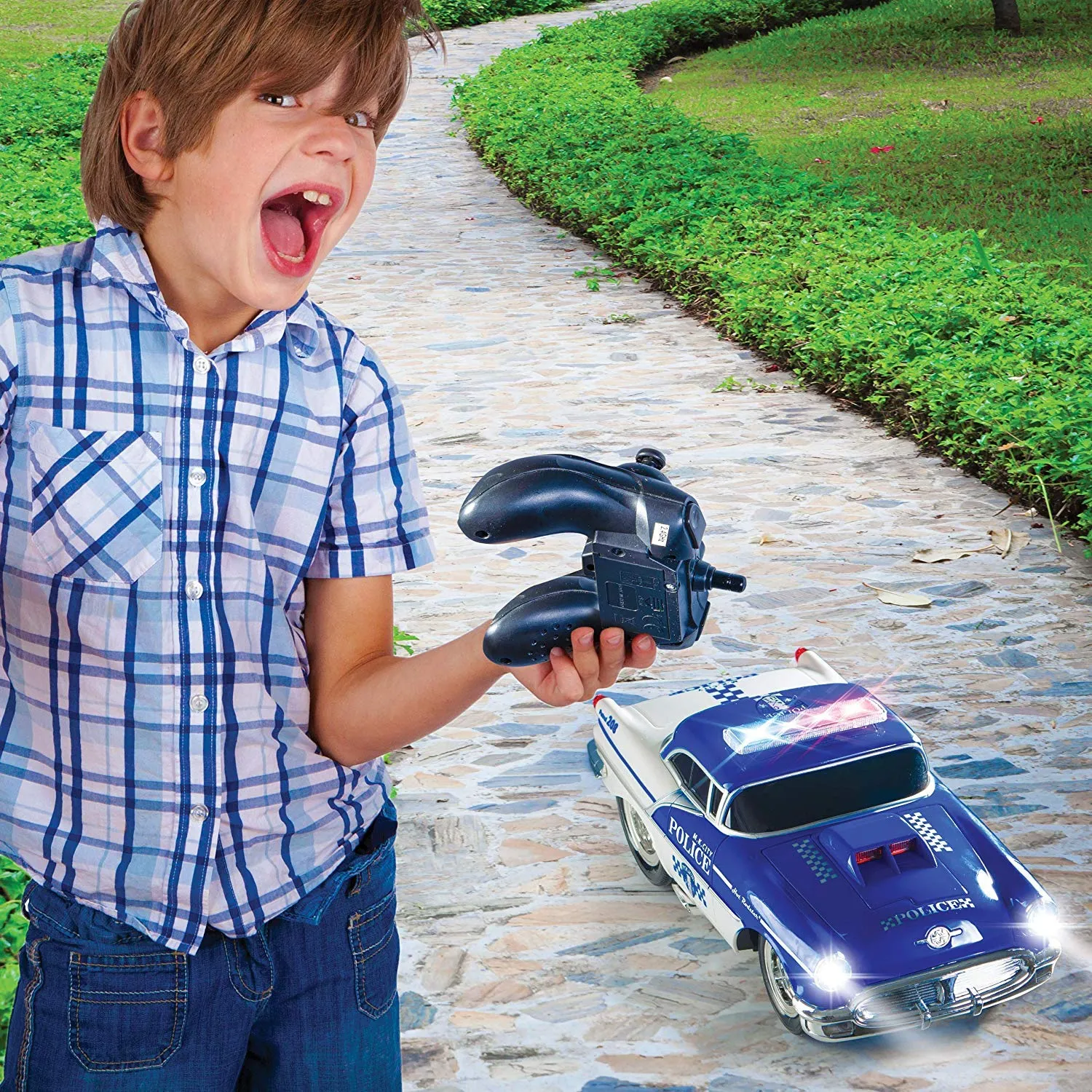 Top Race Remote Control Police Car Toy, RC Car for Kids, Gift for Boys 3,4,5,6,7,8,9 Year