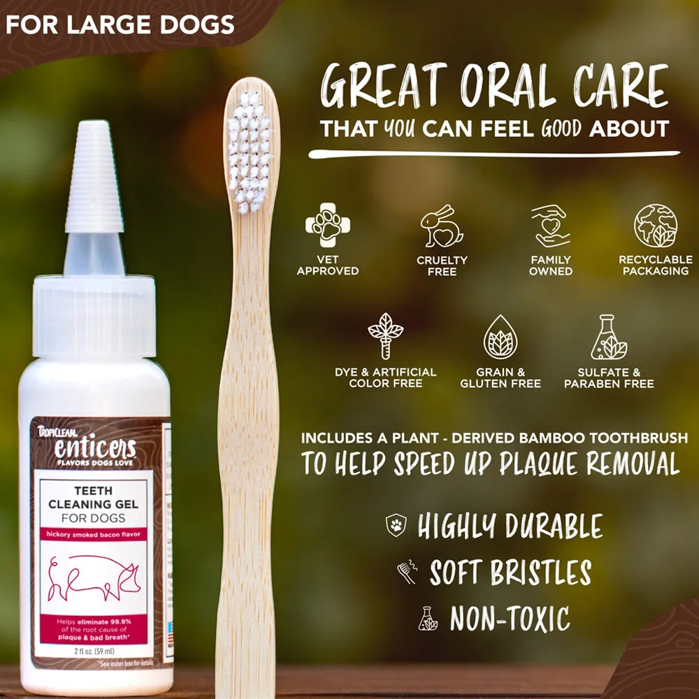 Tropiclean Enticers Teeth Cleaning Gel and Toothbrush - Bacon