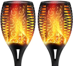 UGAOO Solar Mashal Torch Light for Outdoor(Set of 2) - Ideal for Balcony, Gate, Driveway, Landscape Décor - Automatic, Waterproof, 96 LEDs, 2200 mAh