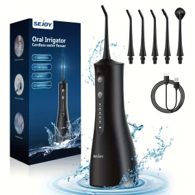 Water Dental Flosser For Teeth Cleaning, Cordless Portable Oral Irrigator Rechargeable, 5 Modes-5 Tips, Powerful Water Teeth Cleaner For Home Travel