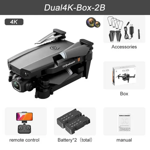 Xt6 Mini Drone 4k 1080p Hd Camera Wifi Fpv Air Pressure Altitude Hold