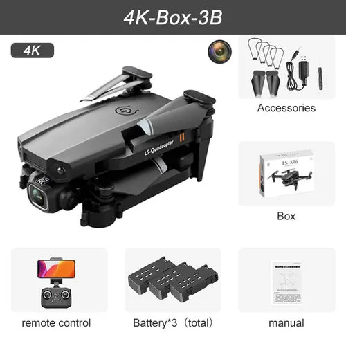 Xt6 Mini Drone 4k 1080p Hd Camera Wifi Fpv Air Pressure Altitude Hold