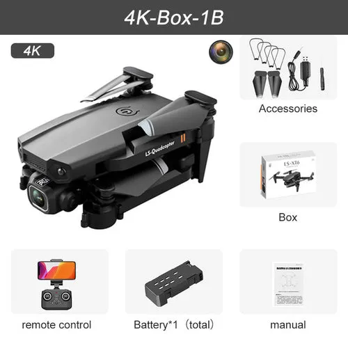 Xt6 Mini Drone 4k 1080p Hd Camera Wifi Fpv Air Pressure Altitude Hold