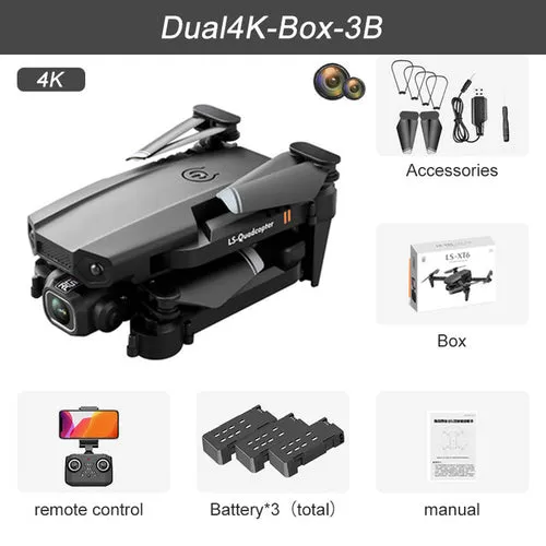 Xt6 Mini Drone 4k 1080p Hd Camera Wifi Fpv Air Pressure Altitude Hold