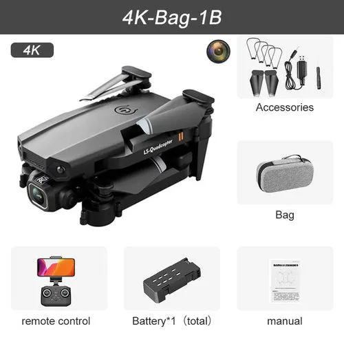 Xt6 Mini Drone 4k 1080p Hd Camera Wifi Fpv Air Pressure Altitude Hold