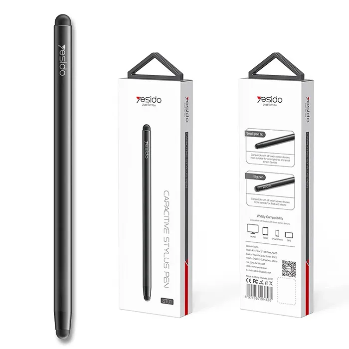 Yesido ST01 Double-Headed Passive Stylus Pen High Precision Touch Screen Capacitive Pen for iPad Pro Tablets PC Smartphones -Black