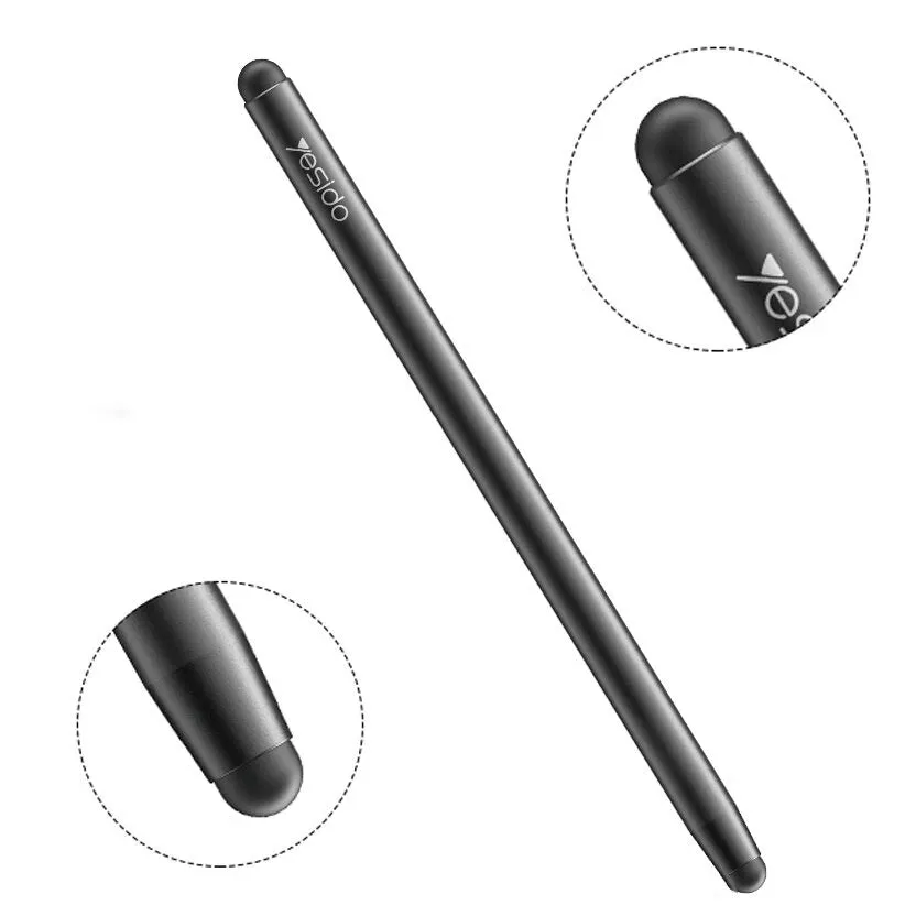 Yesido ST01 Double-Headed Passive Stylus Pen High Precision Touch Screen Capacitive Pen for iPad Pro Tablets PC Smartphones -Black