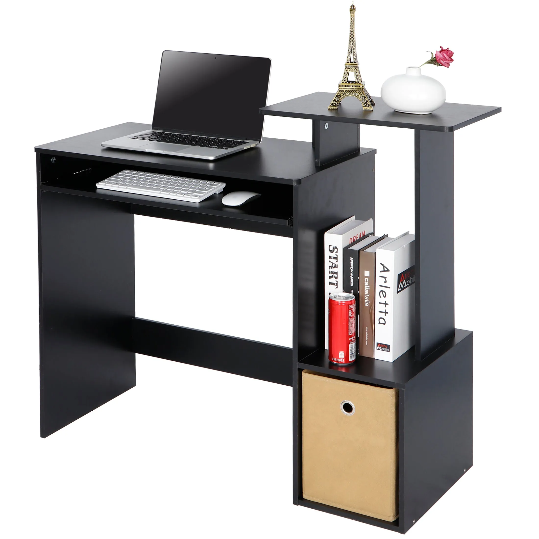 ZENY™ Computer Desk with Storage Shelf Sturdy Writing Desk Student Study Desk Home Office Desk